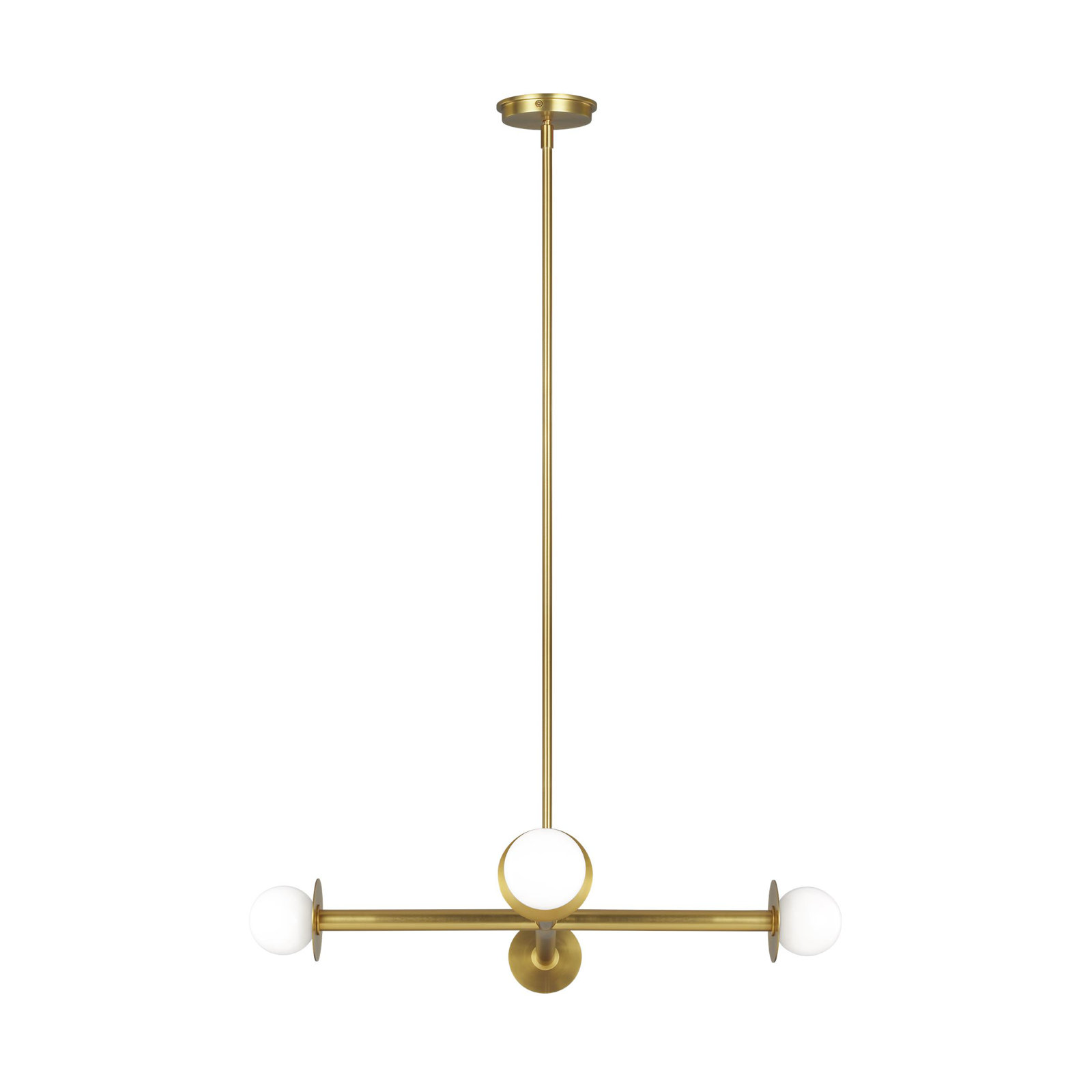 Allegra 30" W 4-Light Metal Linear Chandelier, Burnished Brass