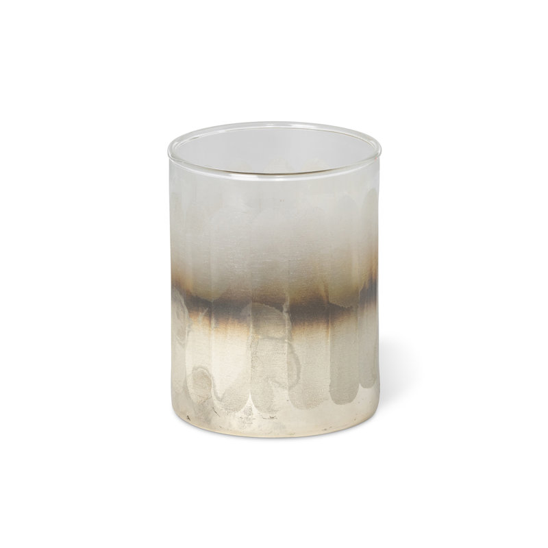 Glass Tabletop Votive Holder, 5" H x 3.75" W x 3.75" D