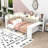 Full Daybed with Shelves,Drawers,LED Light and Desk-463784775