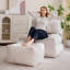 Repose-pieds carré en velours côtelé, grand siège avec coussin de rembourrage en mousse, repose-pieds pour le salon, la chambre à coucher-444455158-443024417