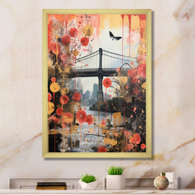 Vintage New York Manhattan Bridge, reproduction d'art sur toile