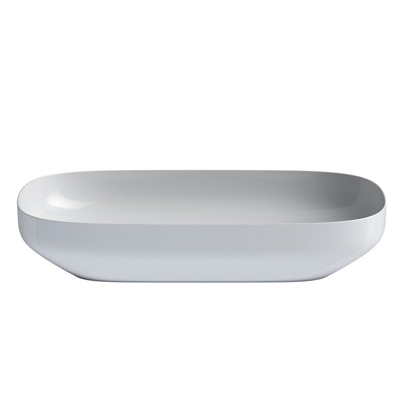 Lavabo de salle de bain vasque L 29,5 po Top, Blanc lustré