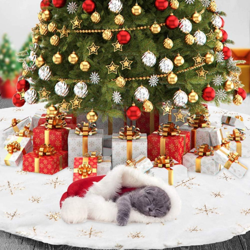 Jupe d'arbre de Noël en fausse fourrure