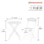 Ensemble bistro 3 pièces avec table pliante et 2 chaises, blanc-1426832137