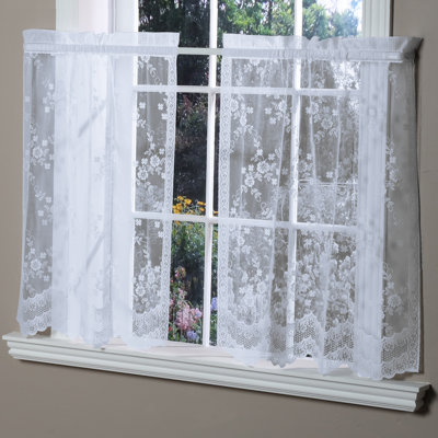 Valmer Floral Scalloped Cafe Curtain