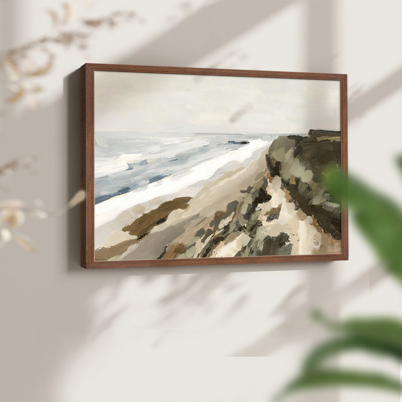 Bluff Bay I -Framed Print - Restickable, Walnut, 16" H x 20" W