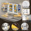 Armoire à pharmacie intelligente avec miroir DEL, lampe de nuit intégrée, miroir de chevet, loupe 5x réglable antibuée, protection GCFI, prise secteur et port USB, horloge, fermeture en douceur-82526408-201135244
