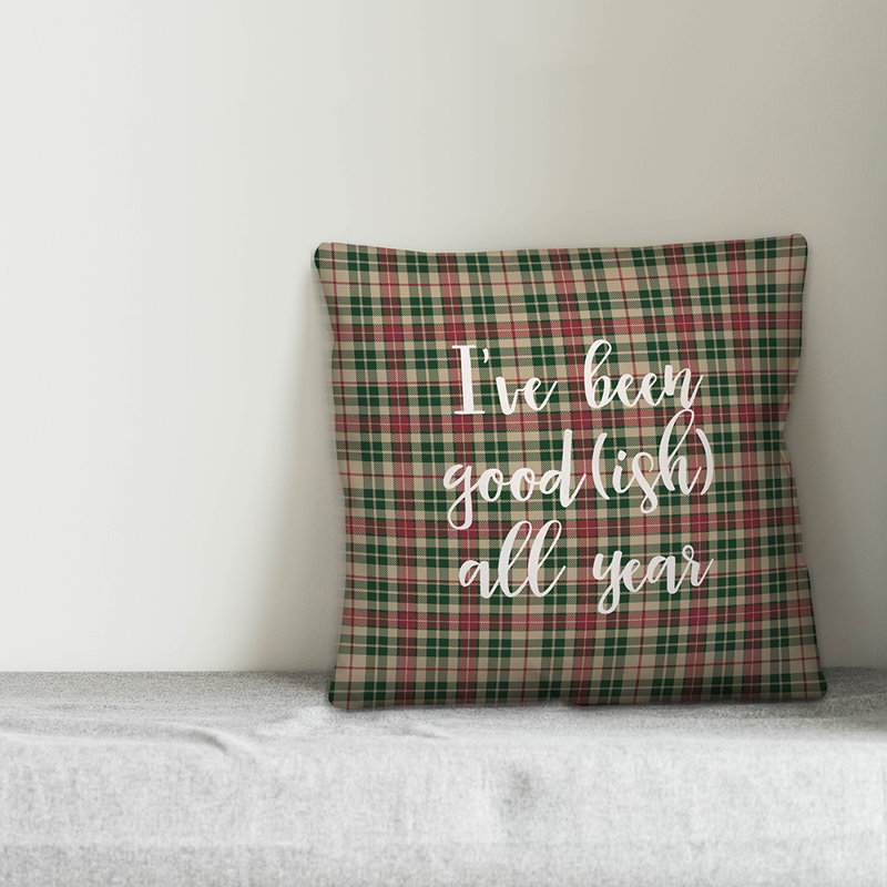 Plaid Throw Pillow, Throw Pillow