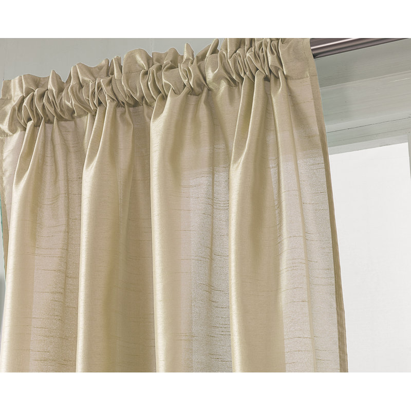 Panneau de rideau de fenêtre semi-transparent Alexzavier, Beige, l 54 po x L 84 po