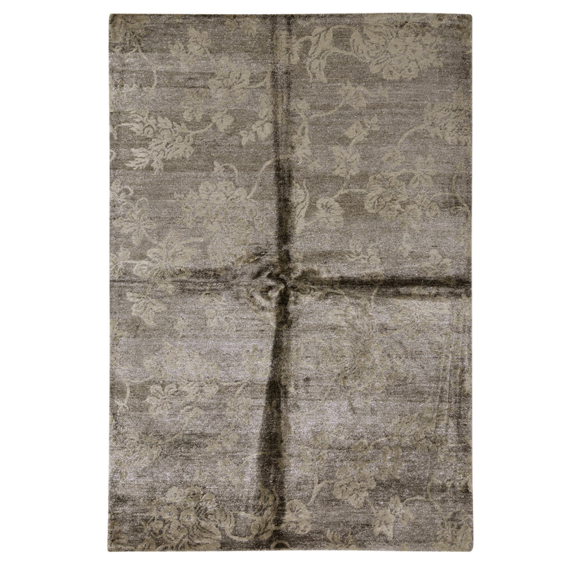 High-Quality Hand-Knotted Olive Area Rug