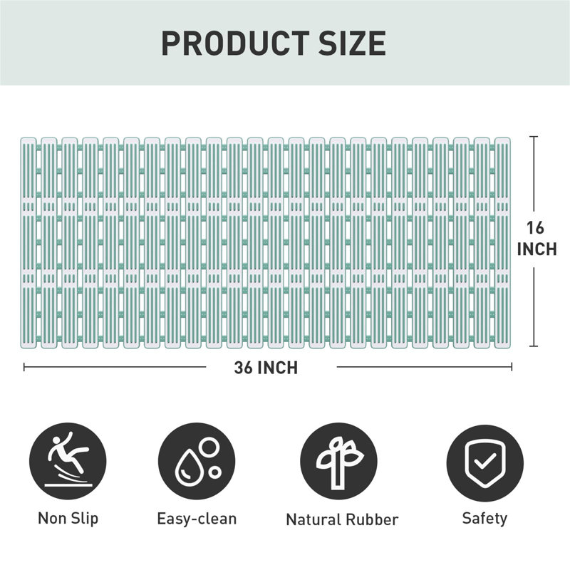 Grainger Plastic / Acrylic Non-Slip Shower Mat, Green
