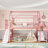 House Loft Bed With Slide And Stairs, Playhouse Bed With Storage Shelves, House-Shaped Roof And Noise-Free Design-1805800426-1805800429