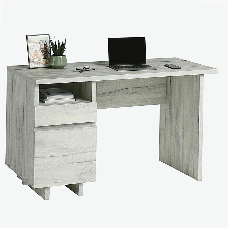Bureau avec tiroir classeur, finition blanche