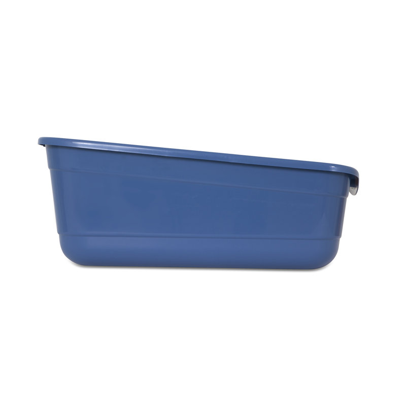 Giant Blue Plastic Open Cat Litter Box