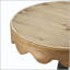 Table d'appoint D12x29,5 en fer noir avec plateau en bois brun festonné, polyvalente et élégante-2071538837