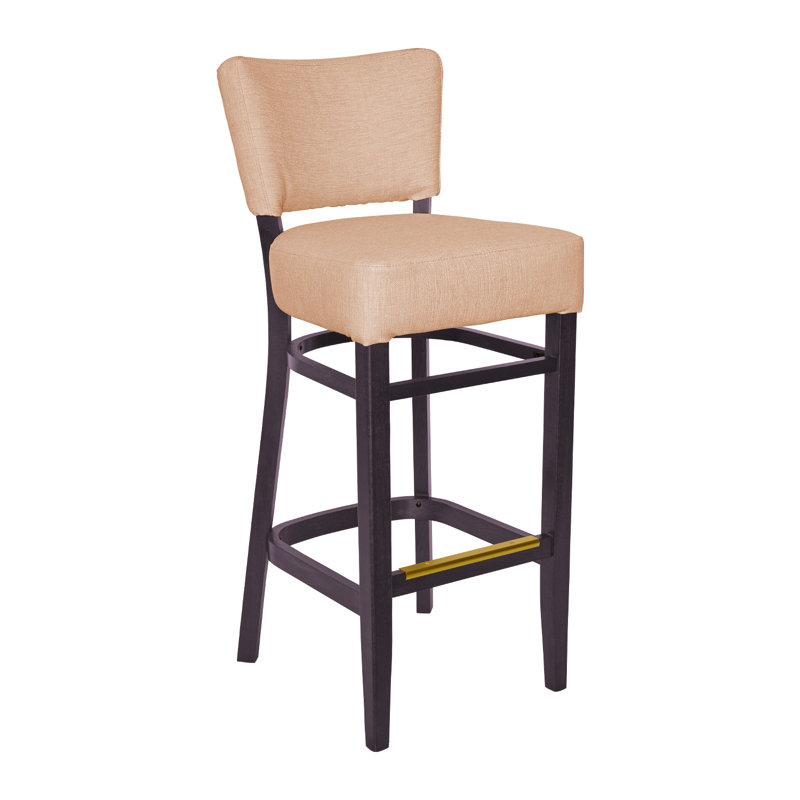 Tabouret de bar Madison, Acajou foncé, Beige