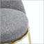 Tabouret de bar rembourré en métal - Structure plaquée or avec revêtement gris mélangé-1087847079