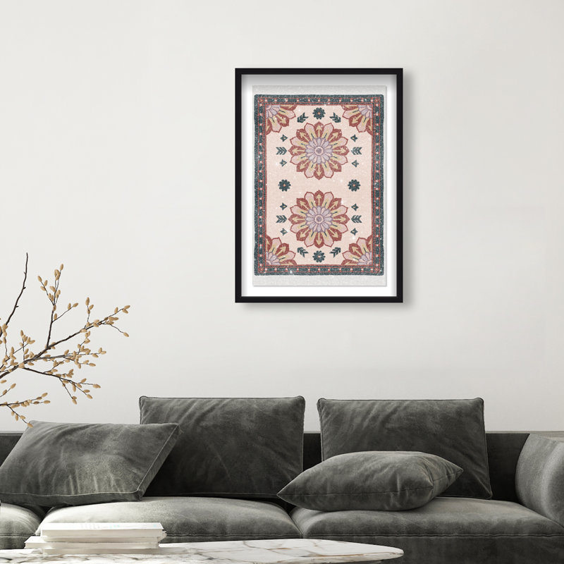 Midnight Damask Print by Oliver Gal, 37.5"H x 25.5"W, Black Shadowbox