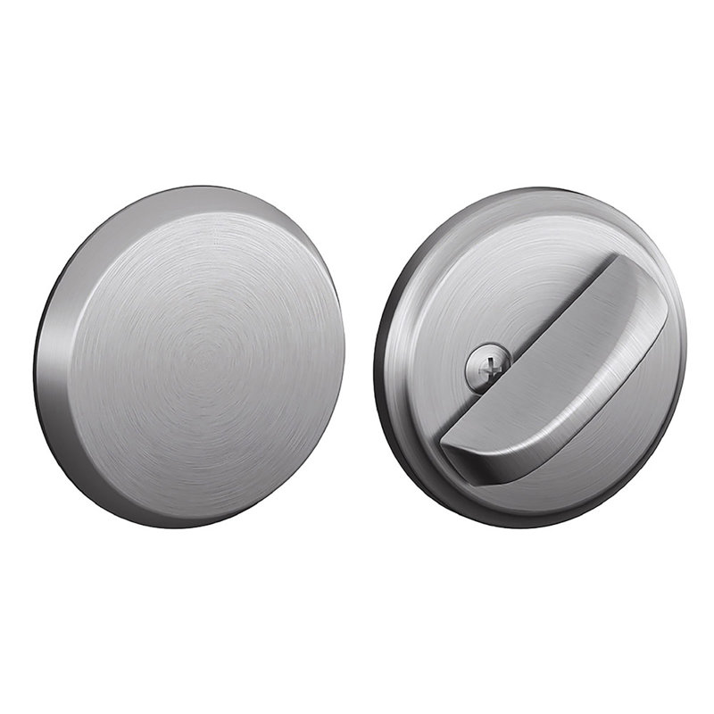 One-Sided Deadbolt Thumbturn with Exterior Plate, Satin Chrome
