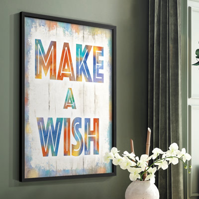 «Make A Wish», reproduction encadrée - bois massif