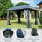 Outdoor Gazebo 10'x12', Permanent Hardtop Gazebo with Aluminum Frame for Patios Deck Backyard, Galvanized Steel Double Roof, Curtains and Netting for Lawns, Garden, Poolside