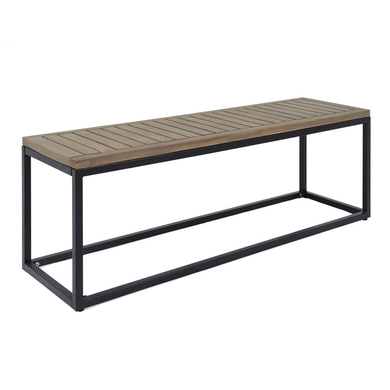 JECO INDUSTRIAL WOOD AND METAL BENCH, Gray