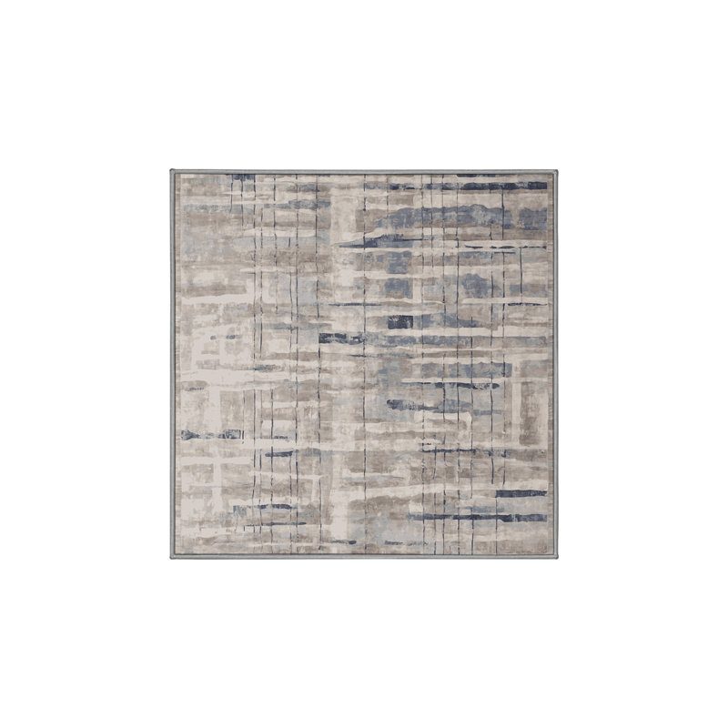 Tapis gris lavable à la machine, Carré 8 pi