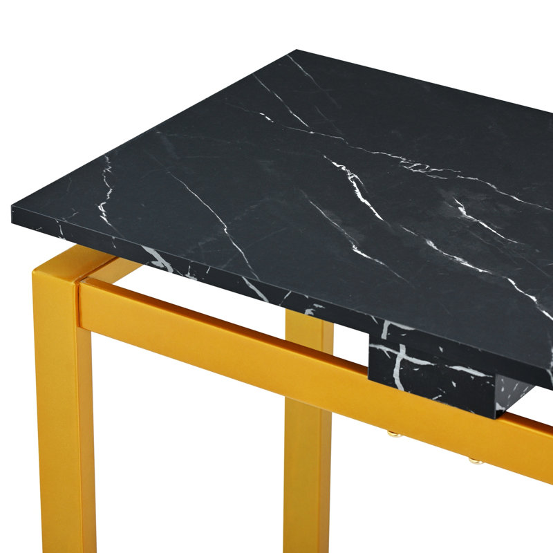 Console 35,42 po Melveen, Noir, Doré