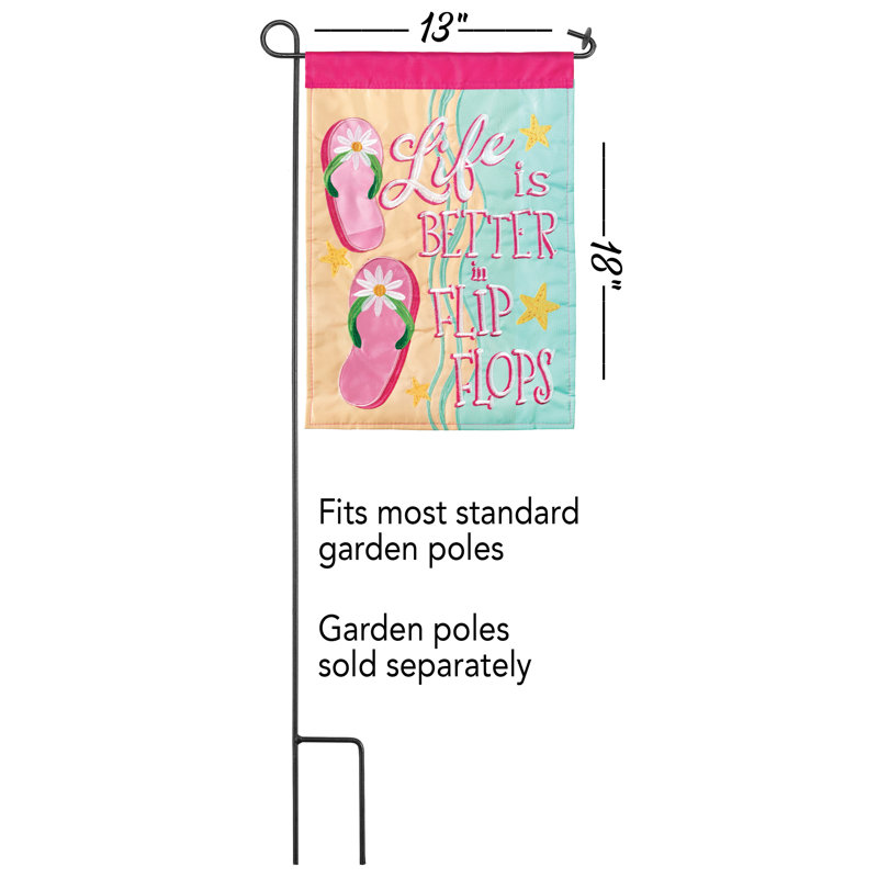 Drapeau de jardin en polyester à deux côtés flip, H 18 po x l 13 po