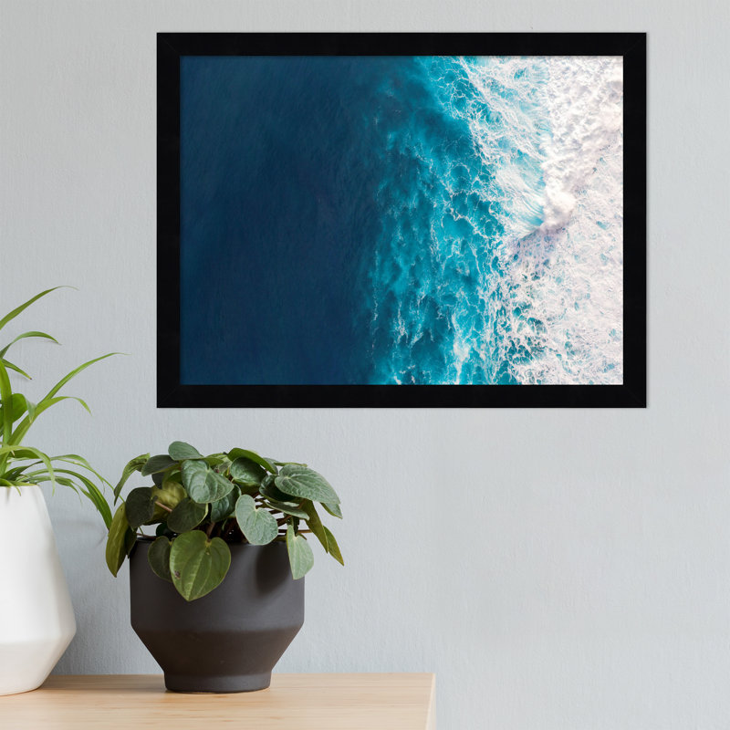 Seascape Of Splashing Waves by The Creative Bunch Studio, Black, 13" H x 17" W x 1" D