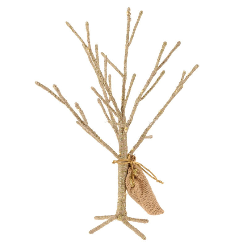 Indoor / Outdoor Lighted Christmas Tree, 50cm H x 40cm W x 40cm D, Gold