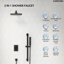 Pressure Balanced Complete Shower System, 10" Rain Shower Head with Handheld Spray, Slide Bar-89090873