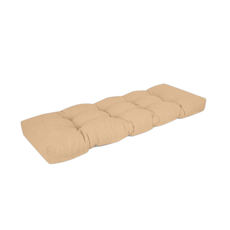 Bench Cushion, Non-Slip Tufted Bench Cushion, 48" x 18", Almond