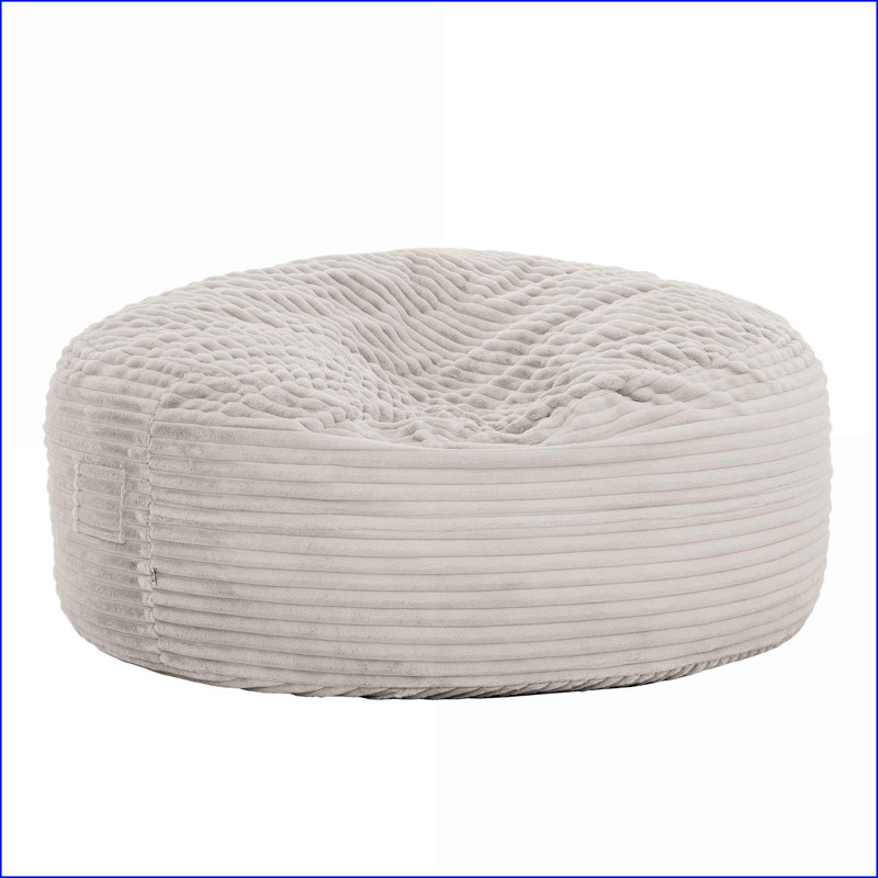60 in. Large Corduroy Memory Foam Bean Bag Chair for Adults &amp; Kids | Round | Taupe