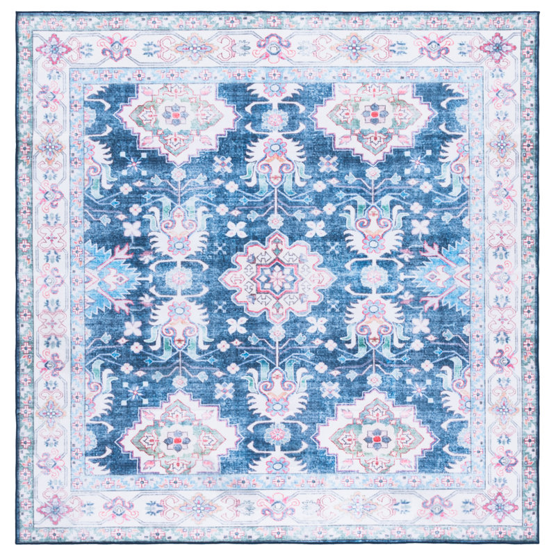 Msrw Tucson 196 Performance Machine Washable Oriental Rug, Square 6'