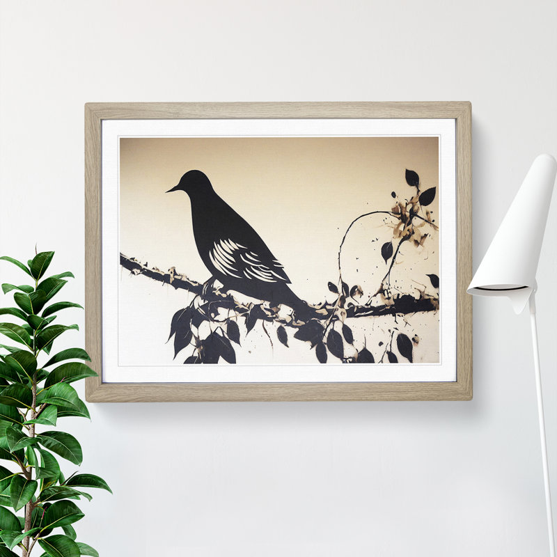 A Fab Dove Bird - Single Picture Frame Print, Oak Framed, 34cm H x 46cm W x 2cm D