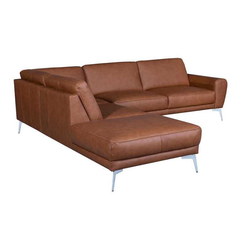 Edenilson 5 Seater Corner Sofa , Cognac, Left Hand Facing