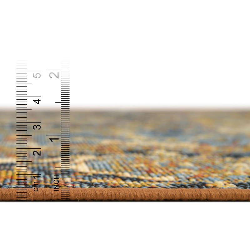Tapis traditionnel bleu Blue_Unique Loom Nosara, Tapis de couloir 2 pi x 6 pi