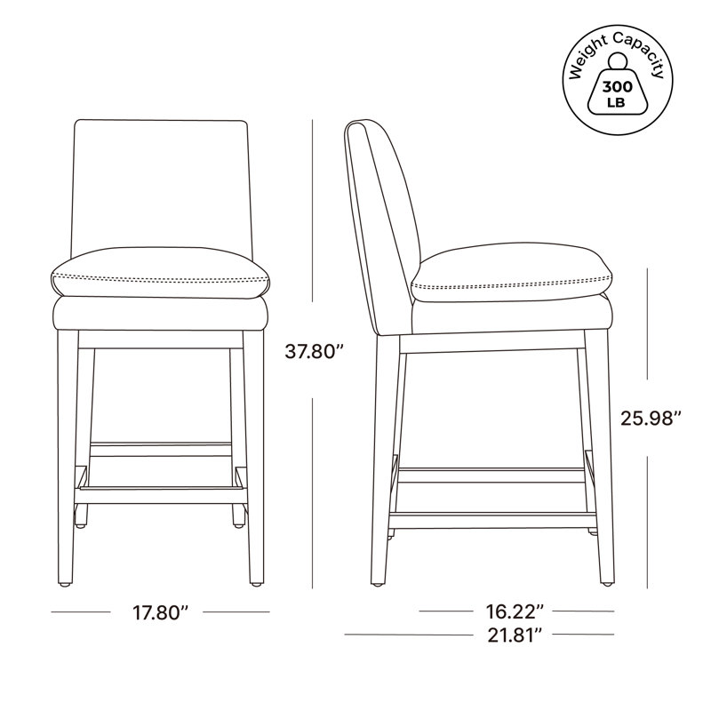 Bethea Genuine Leather Counter Stools, 2