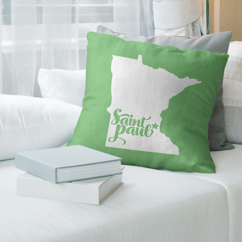 Coussin Minnesota, Saint Paul, 18" x 18", Vert