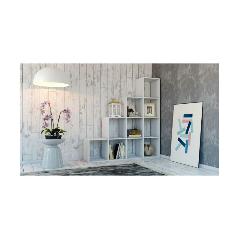 SALERNO - Modern bookshelf unit - Room divider - Sonoma, White