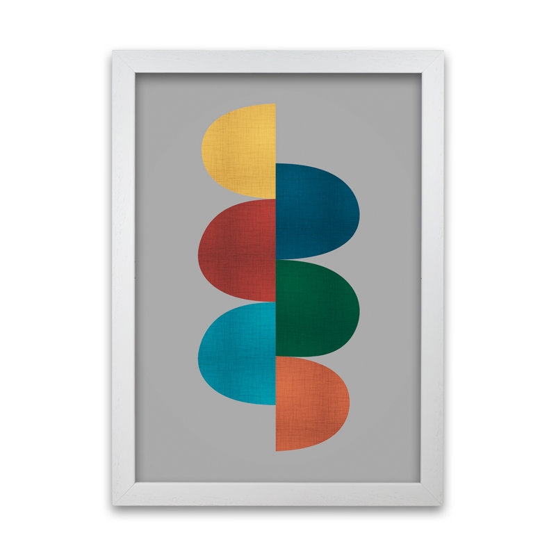 Mid Century Modern 1 Original - Print, 42cm H x 30cm W x 3cm D, White Frame