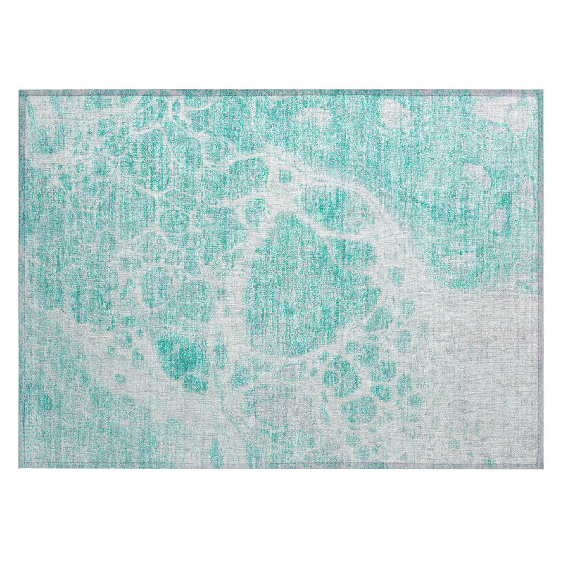 Washable Abstract Indoor / Outdoor Rug, Rectangle 1'8" x 2'6"