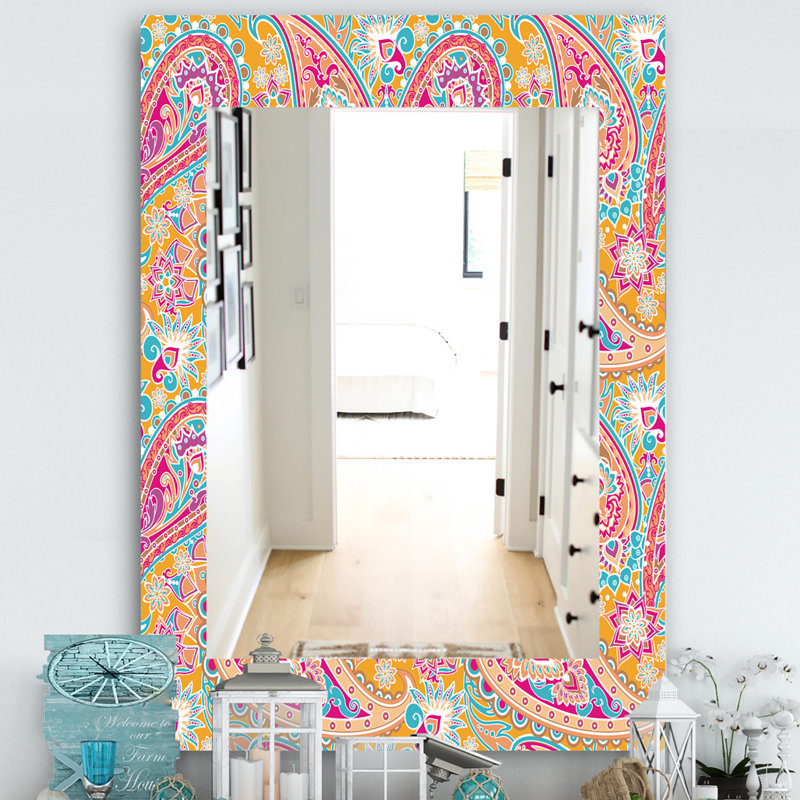 Miroir mural 18 plumes, H 24 po x l 32 po
