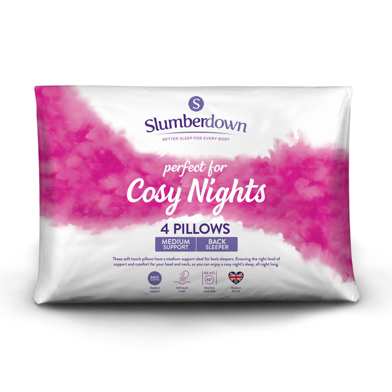 Slumberdown Cosy Nights Medium Support Back Sleeper Pillow