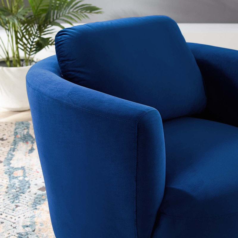 Fauteuil pivotant en velours Pirouette Performance, Marine