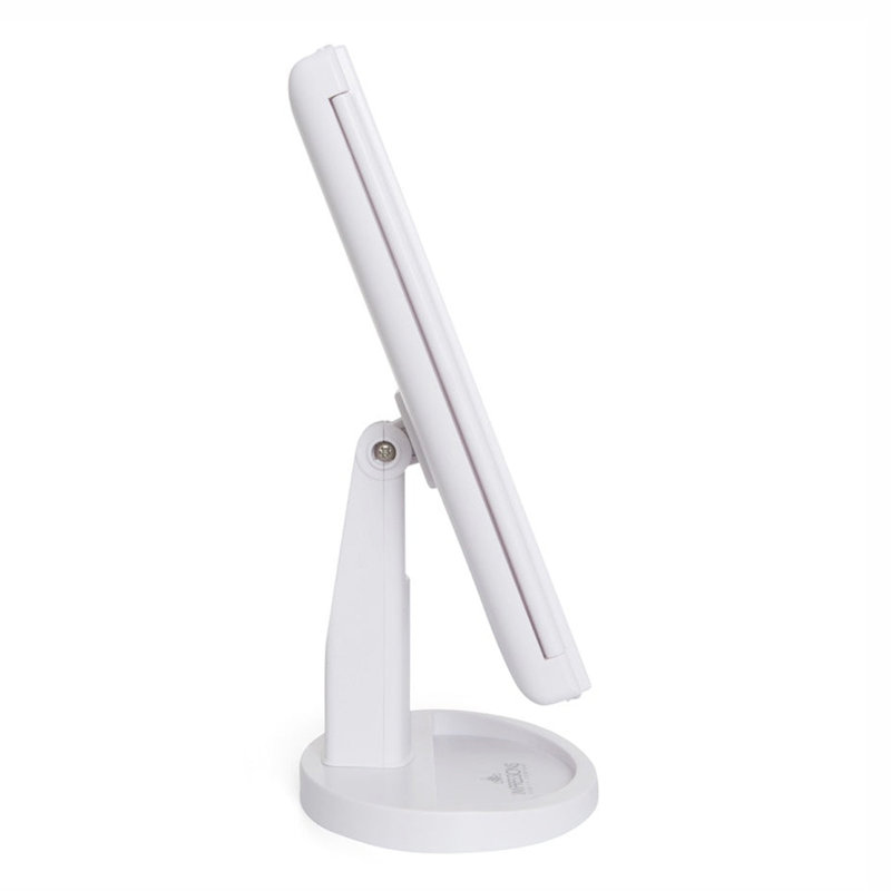 Deylani Touch Trifold 2.0 LED Makeup Mirror with Magnification Iron Framed Lighted Makeup Mirror, White