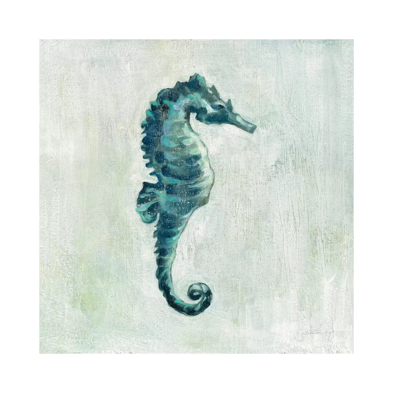 Indigo Sea Life I by Silvia Vassileva - Wrapped Canvas Painting, 45.72 cm H x 45.72 cm W x 1.91 cm D