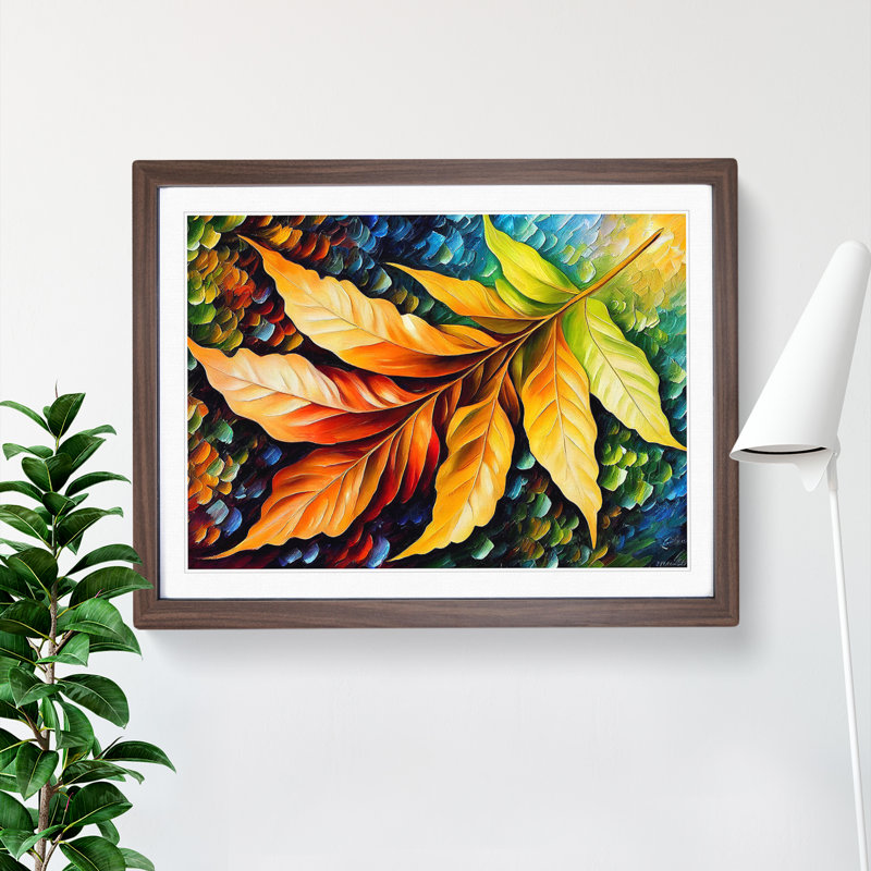 Glorious Plant Leaf Vol.5 - Framed Print, 25cm H x 34cm W x 2cm D, Walnut
