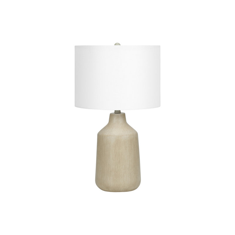 Lighting, H 24 po, lampe de table, béton, abat-jour, contemporain, Beige, Ivory